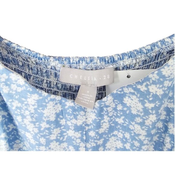 Chelsea28 Blue Floral Tiered‎ Puff Sleeve Maxi Dress Small NWT - Picture 5 of 13